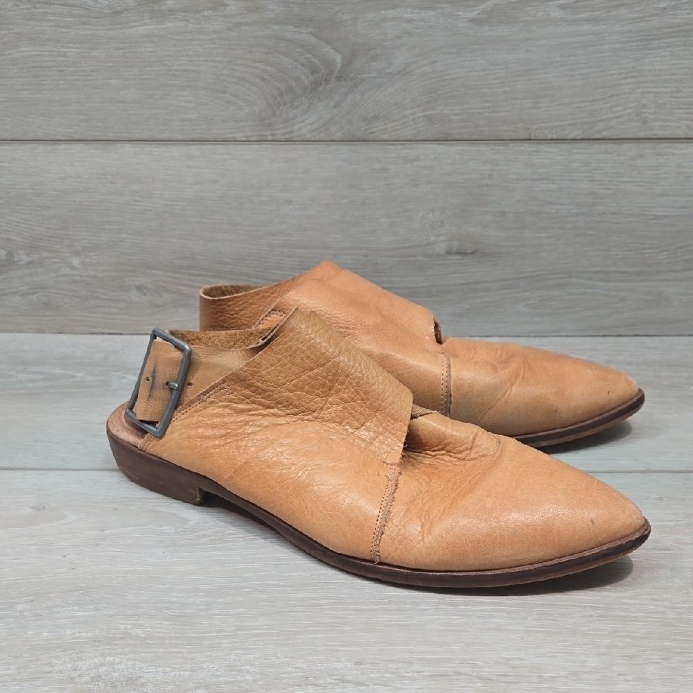 Free People Women Criss Cross Leather Hobo Boho Slip On Shoes Sz 40/9